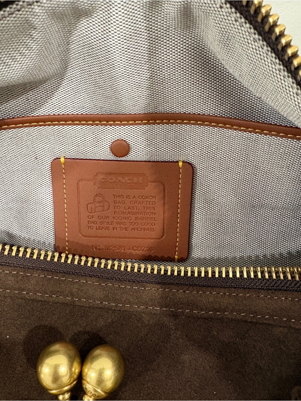 Coach kisslock barrel bag chocolate full size - Picture 6 of 6